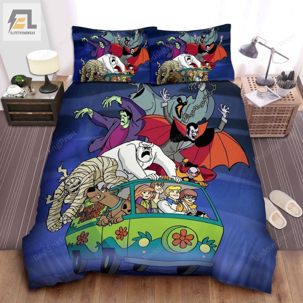 Scooby Doo Movies Vampire Mummy And Frankenstein Bed Sheets Duvet Cover Bedding Sets 