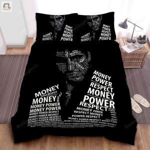 Scarface Money Power Respect Typographic Artwork Bed Sheets Duvet Cover Bedding Sets elitetrendwear 1 1