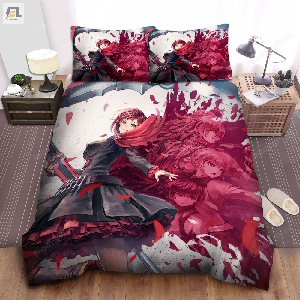Rwby Ruby Rose  Friends Bed Sheets Duvet Cover Bedding Sets 