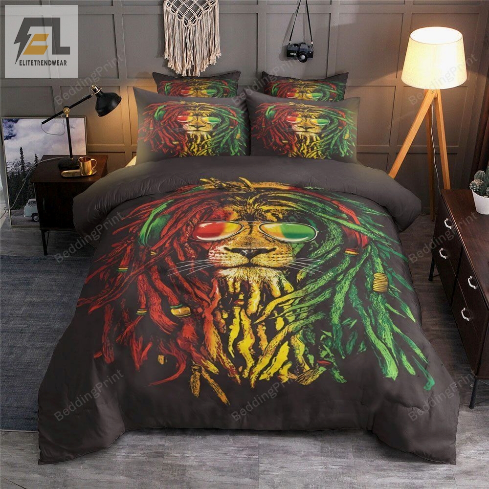 Rasta Lion Bedding Set Duvet Cover  Pillow Cases 