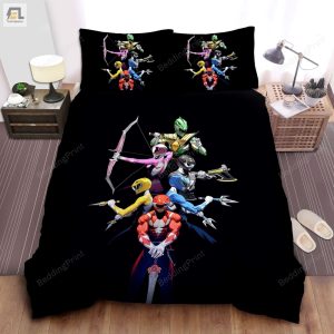 Power Rangers And Their Iconic Weapons Artwork Bed Sheets Duvet Cover Bedding Sets elitetrendwear 1 1