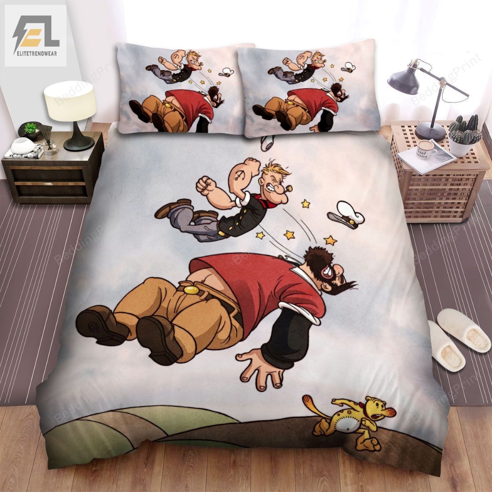 Popeye Punching Bluto Bed Sheets Spread Duvet Cover Bedding Sets 