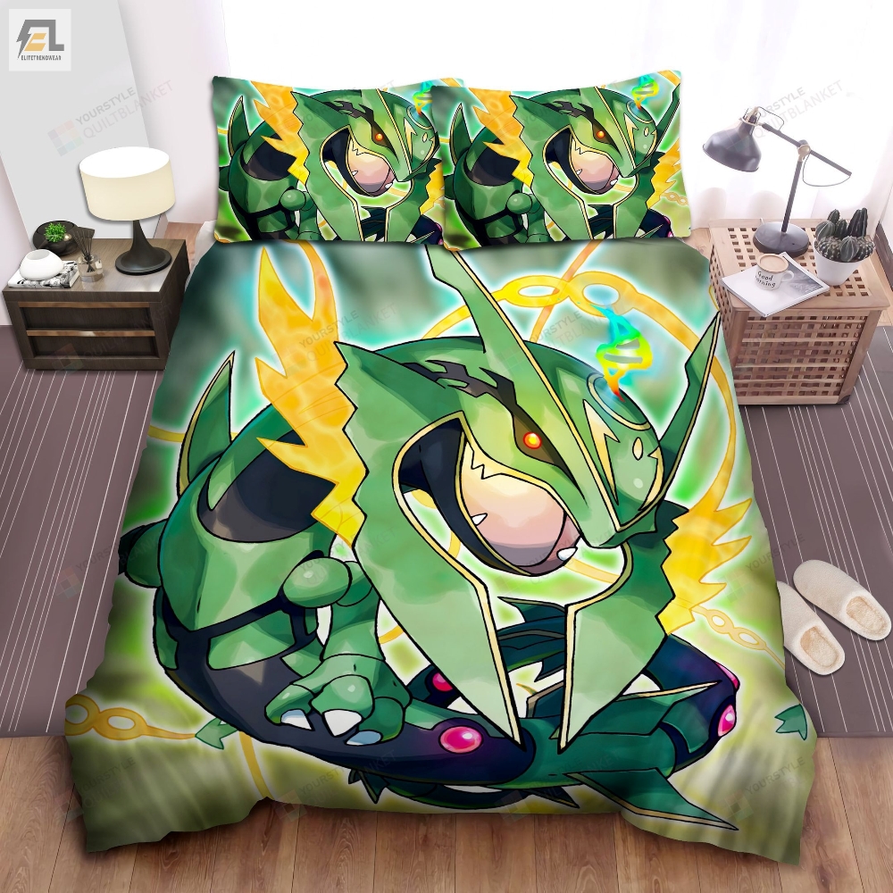 Pokemons Powerful Rayquaza Bed Sheets Duvet Cover Bedding Sets 