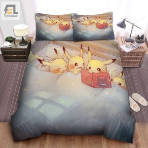 Pokemon Pikachu Reading Books Bed Sheets Duvet Cover Bedding Sets elitetrendwear 1 1
