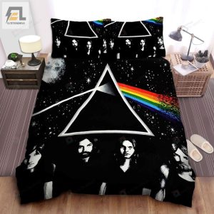 Pink Floyd Members Photo On The Dark Side Of The Moon Album Cover Bed Sheet Spread Comforter Duvet Cover Bedding Sets elitetrendwear 1 1