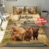 Personalized Highland Cattle Bed Sheets Duvet Cover Bedding Sets Perfect Gifts For Cattle Lover Gifts For Birthday Christmas Thanksgiving elitetrendwear 1