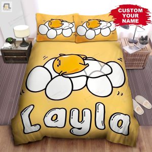 Personalized Gudetama Sleeping On Eggs Bed Sheets Duvet Cover Bedding Sets elitetrendwear 1 1