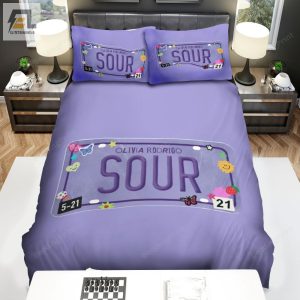 Olivia Rodrigo Sour License Plate Bed Sheets Duvet Cover Bedding Sets elitetrendwear 1 1