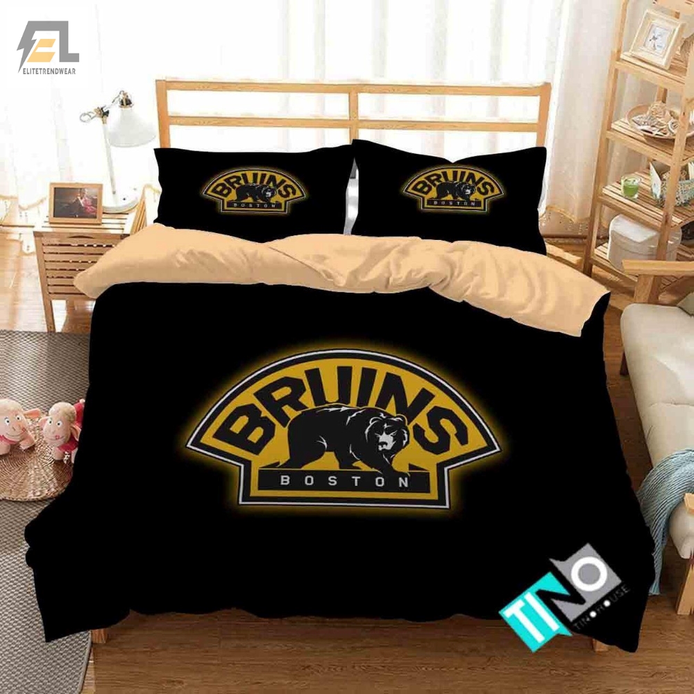 Nhl Boston Bruins 1 Logo 3D Personalized Customized Beddingsets Duvet Cover Bedroom Set Bedset Bedlinen V 