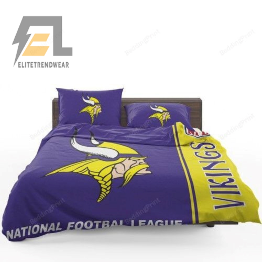 Nfl Minnesota Vikings 3D Duvet Cover Bedding Set 