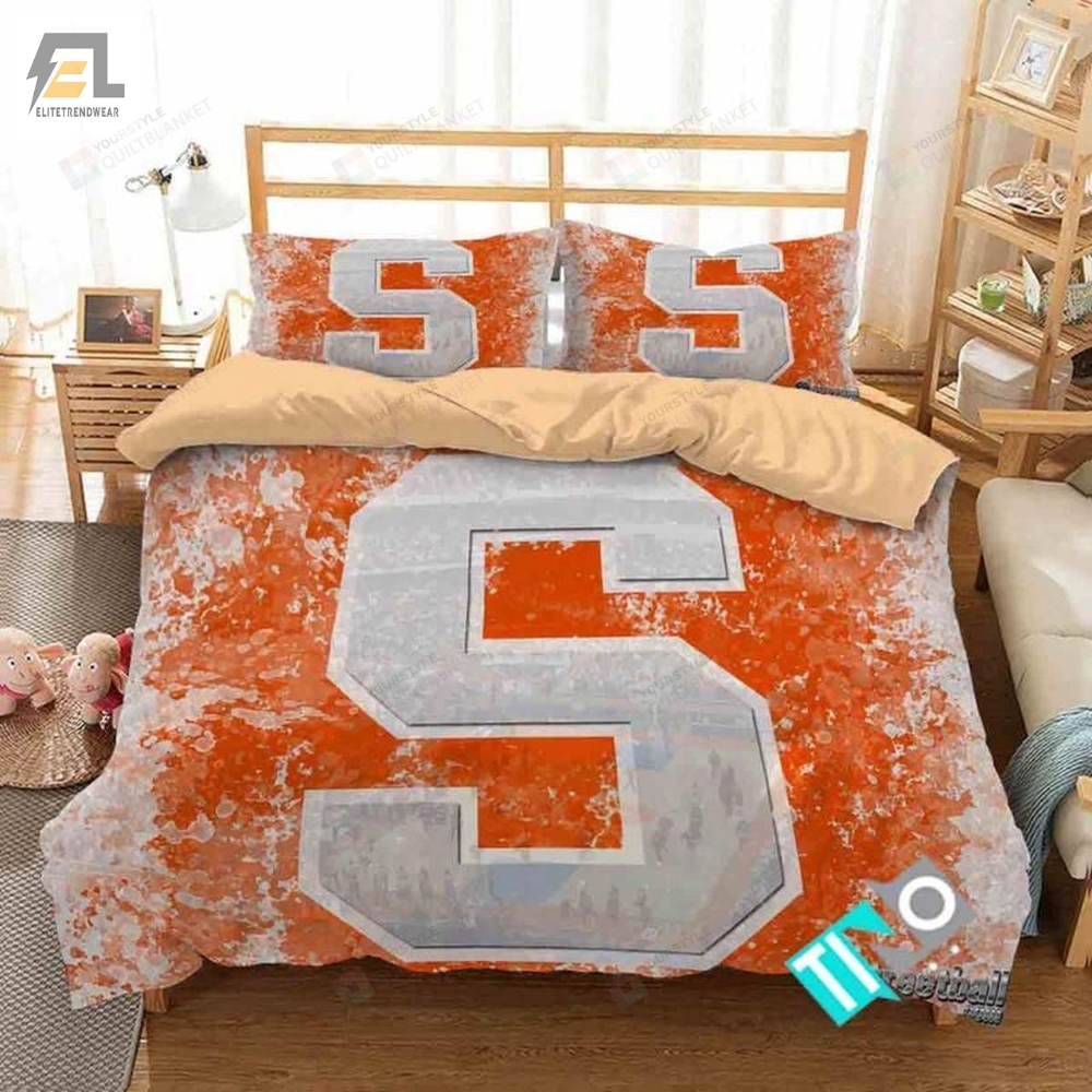 Ncaa Syracuse Orange Logo 3D Printed Bedding Set Duvet Cover  Pillow Cases 