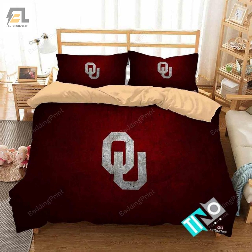 Ncaa Oklahoma Sooners 1 Logo N 3D Duvet Cover Bedding Sets 