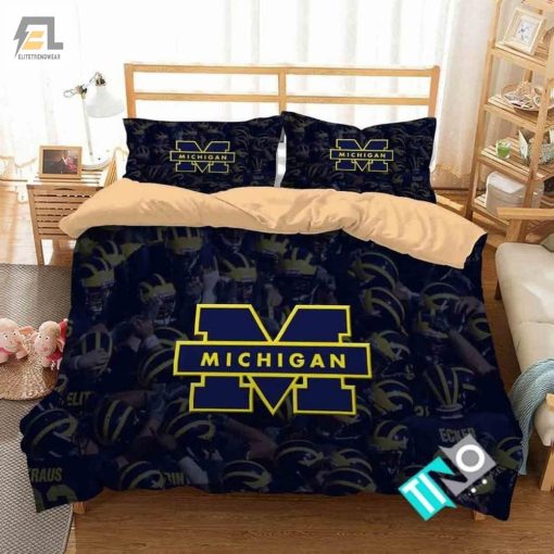 Ncaa Michigan Wolverines 1 Logo N 3D Personalized Customizedbedding Sets Duvet Cover Bedroom Set Bedset Bedlinen elitetrendwear 1 1