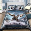 Moose In The Foggy Forest Bed Sheets Duvet Cover Bedding Sets elitetrendwear 1