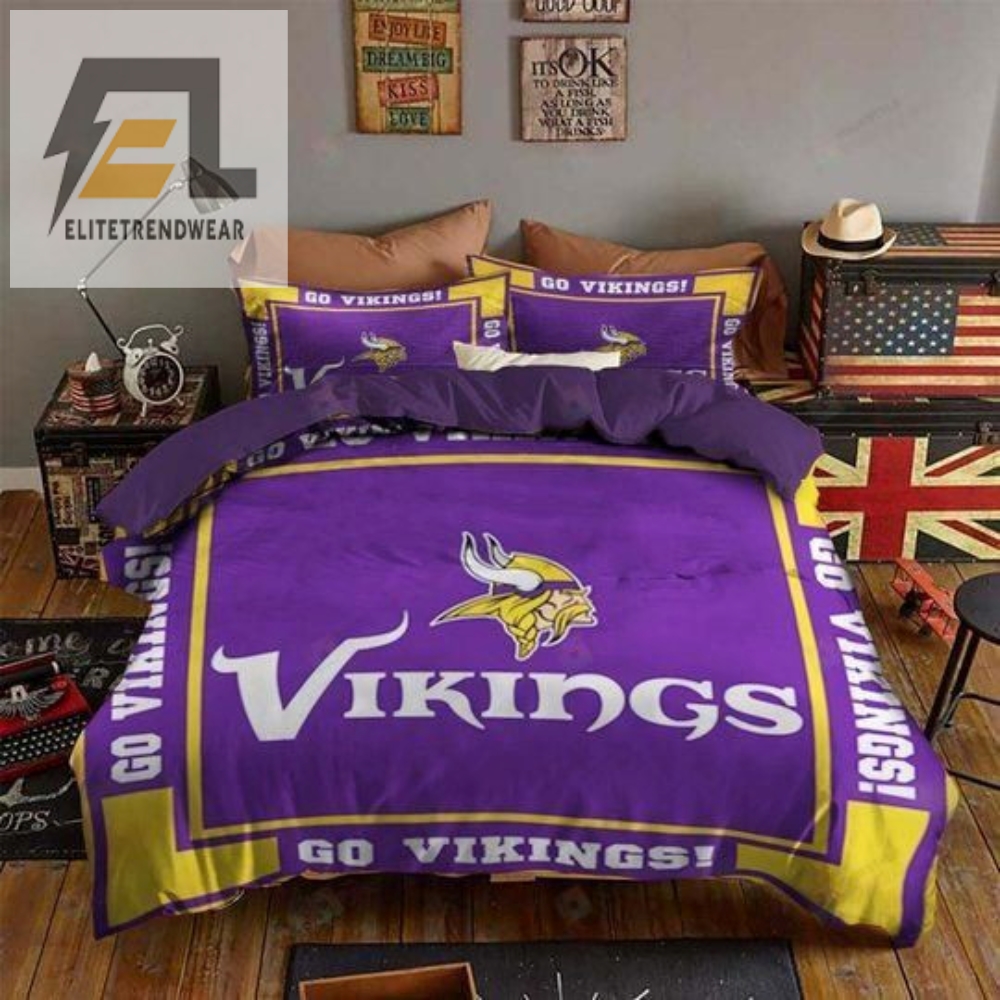 Minnesota Vikings Bedding Set Sleepy Halloween And Christmas Duvet Cover  Pillow Cases 