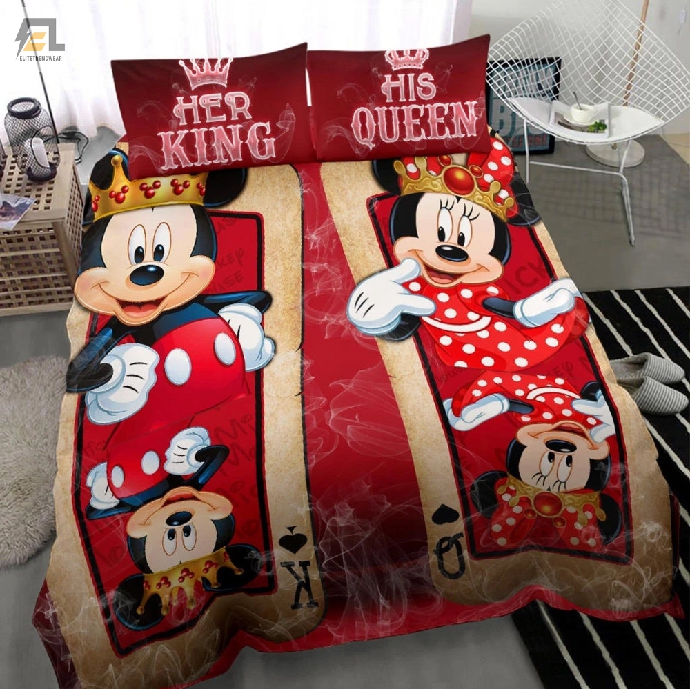 Mickey Mouse Bedding Set Minnie Mouse Duvet Cover Disney Mickey Minnie Comforter Sets Disney Mickey Her King His Queen Bedding Set Tdv020 