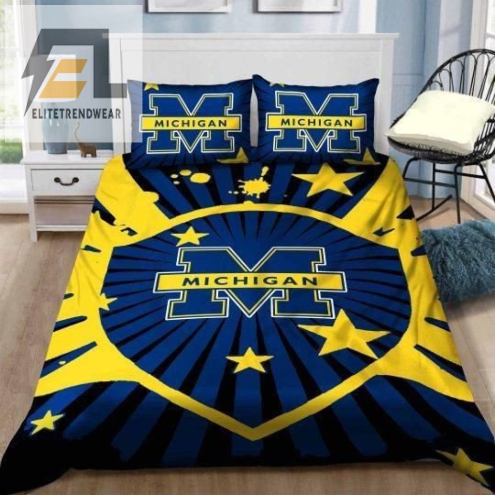 Michigan Wolverines B050978 Bedding Set Sleepy Halloween And Christmas Sale Duvet Cover Pillow Cases 