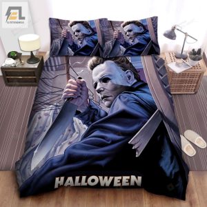 Michael Myers In Halloween Series Painting Bed Sheets Duvet Cover Bedding Sets elitetrendwear 1 1