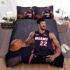 Miami Heat Jimmy Butler In A Basketball Match Photograph Bed Sheet Spread Comforter Duvet Cover Bedding Sets elitetrendwear 1