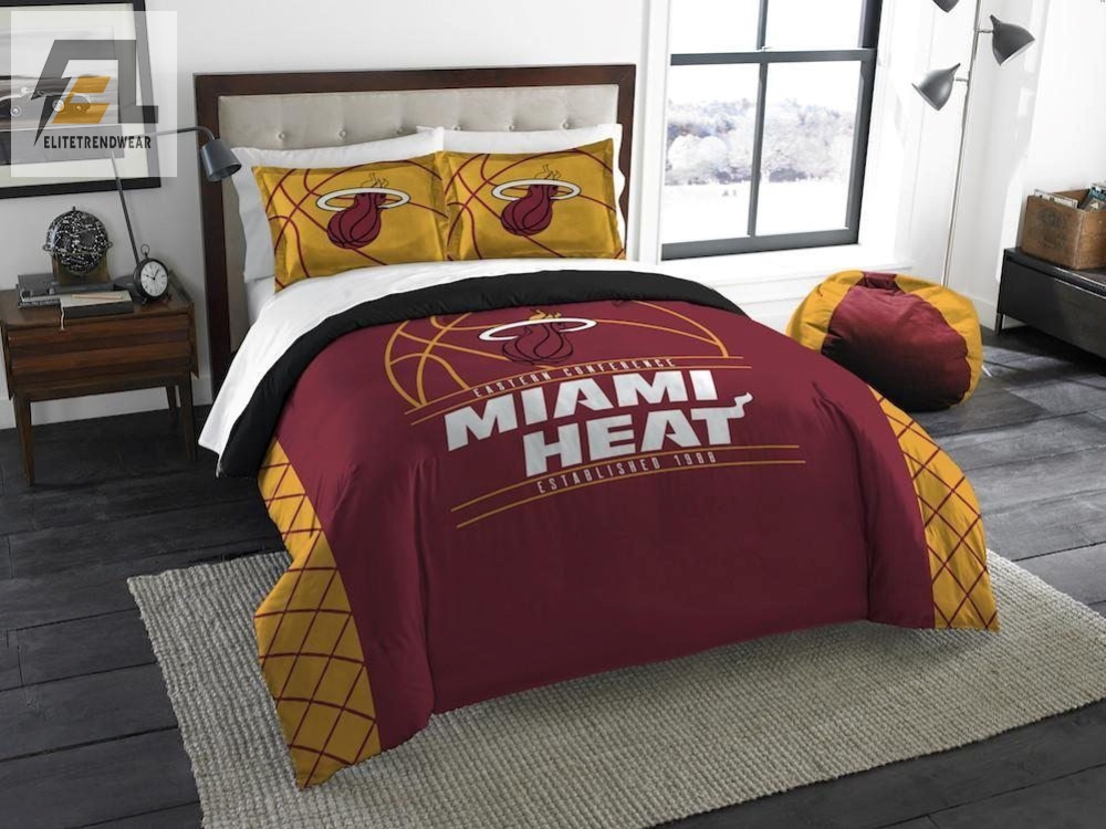 Miami Heat Bedding Set Duvet Cover  Pillow Cases 