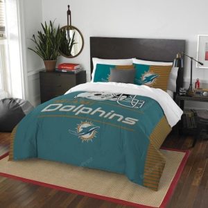 Miami Dolphins Bedding Set Duvet Cover Pillow Cases elitetrendwear 1 1