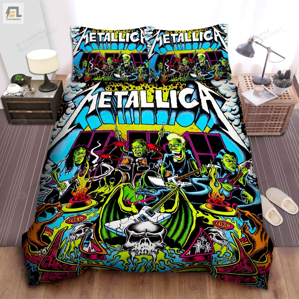 Metallica Fuel And Fire Bed Sheets Duvet Cover Bedding Sets 
