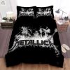 Metallica Black And White Flaming Logo Bed Sheet Duvet Cover Bedding Sets elitetrendwear 1