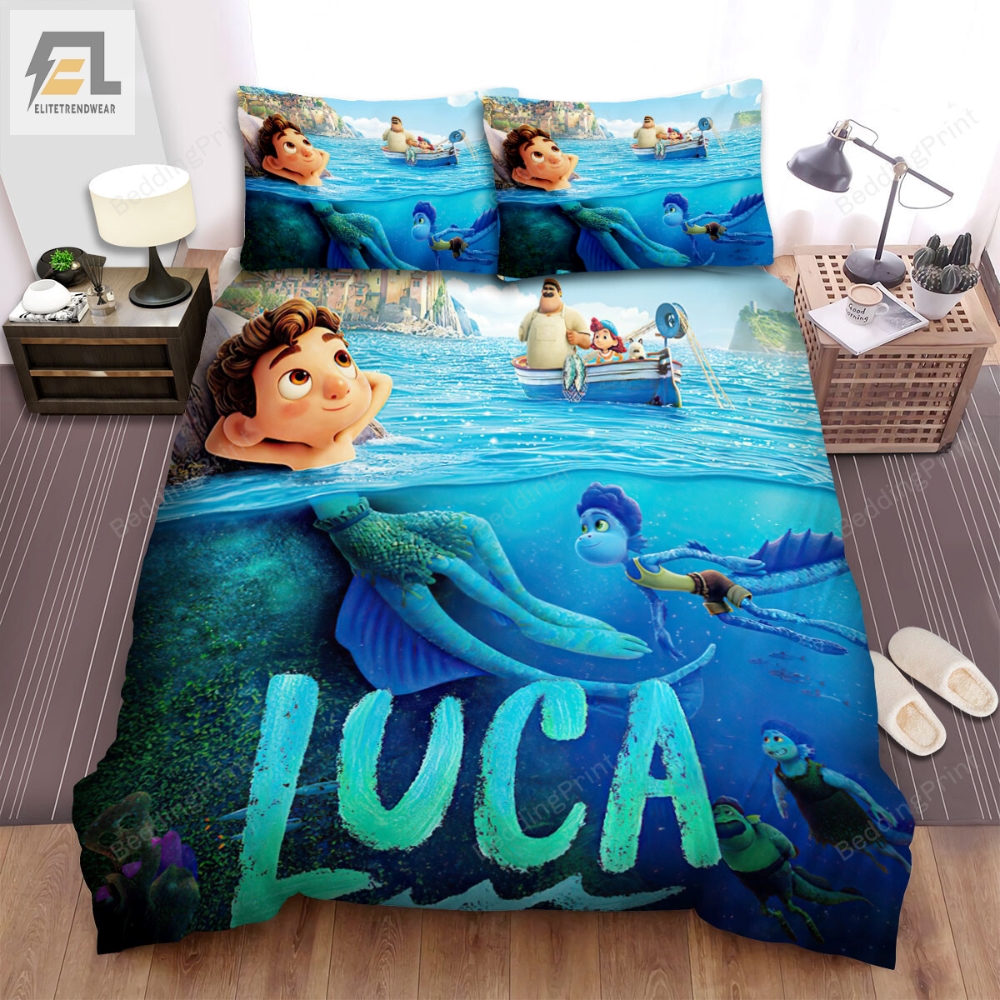 Luca 2021 Poster Movie Poster Bed Sheets Duvet Cover Bedding Sets Ver 4 
