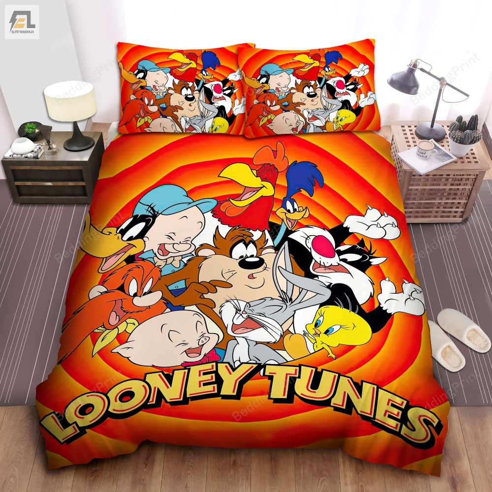 Looney Tunes Orange Bed Sheets Duvet Cover Bedding Sets 