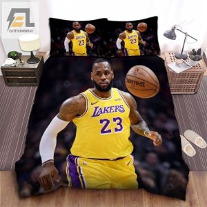 Lebron James In Los Angeles Lakers Uniform Bed Sheet Duvet Cover Bedding Sets elitetrendwear 1 1