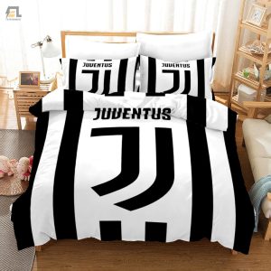 Juventus Soccer Club 3D Logo Duvet Cover Bedding Set elitetrendwear 1 1