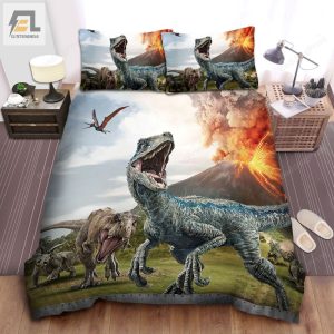Jurassic World Dinosaurs The Erupting Volcano Bed Sheets Duvet Cover Bedding Sets elitetrendwear 1 1