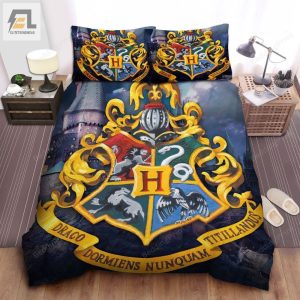 Hogwarts Big Logo Painting Bed Sheets Duvet Cover Bedding Sets elitetrendwear 1 1