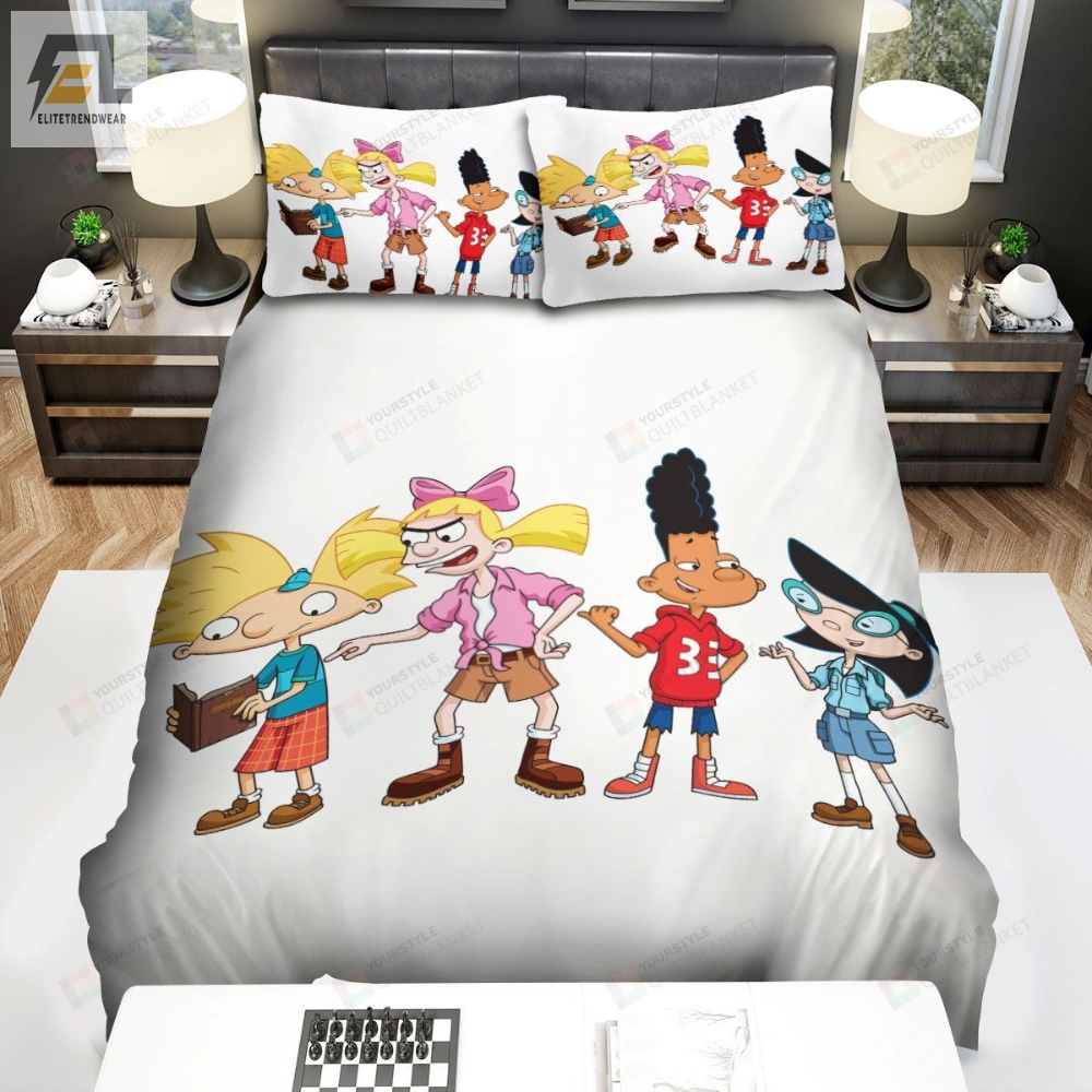 Hey Arnold Main Characters Digital Illustration Bed Sheets Spread Duvet Cover Bedding Sets 