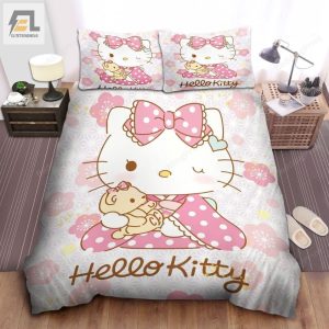 Hello Kitty Wearing Kimono Bed Sheets Duvet Cover Bedding Sets elitetrendwear 1 1