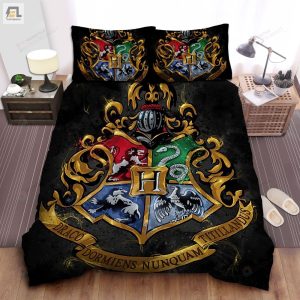 Harry Potter Original Hogwarts Crest Bed Sheets Duvet Cover Bedding Sets elitetrendwear 1 1