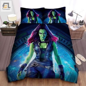 Guardians Of The Galaxy Gamora Illustration Bed Sheets Duvet Cover Bedding Sets elitetrendwear 1 1