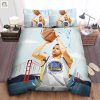 Golden State Warriors Stephen Curry 3 Point Shot Illustration Bed Sheet Duvet Cover Bedding Sets elitetrendwear 1