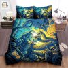 Godzilla Fights King Ghidorah In The City Bed Sheets Duvet Cover Bedding Sets elitetrendwear 1