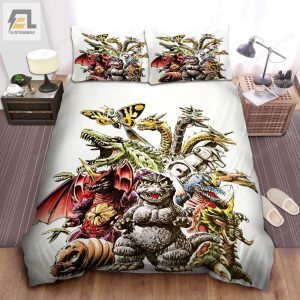 Godzilla And The Kaiju Drawing Bed Sheets Duvet Cover Bedding Sets elitetrendwear 1 1