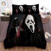 Ghostface With Bloody Knife Illustration Bed Sheets Duvet Cover Bedding Sets elitetrendwear 1
