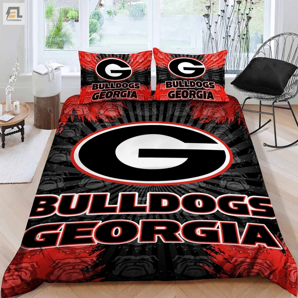 Georgia Bulldogs Bedding Set Sleepy Duvet Cover Pillow Cases 