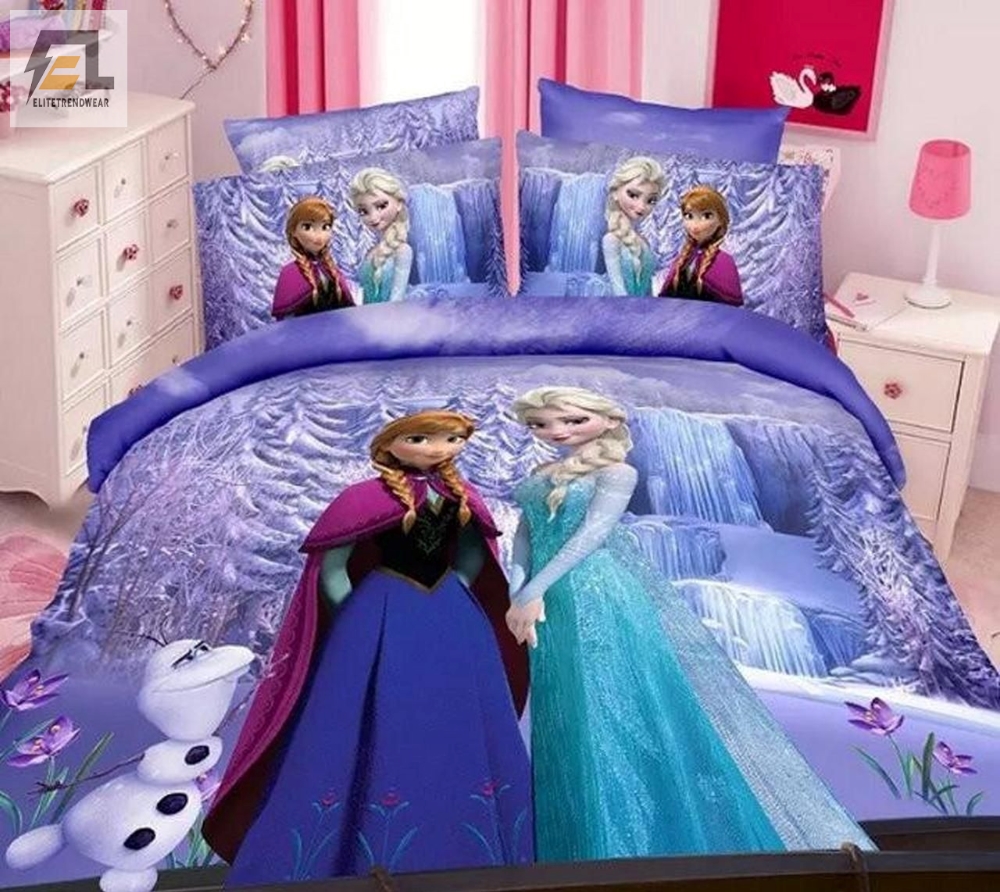 Elsa And Anna Frozen Cartoon Bedding Duvet Set 