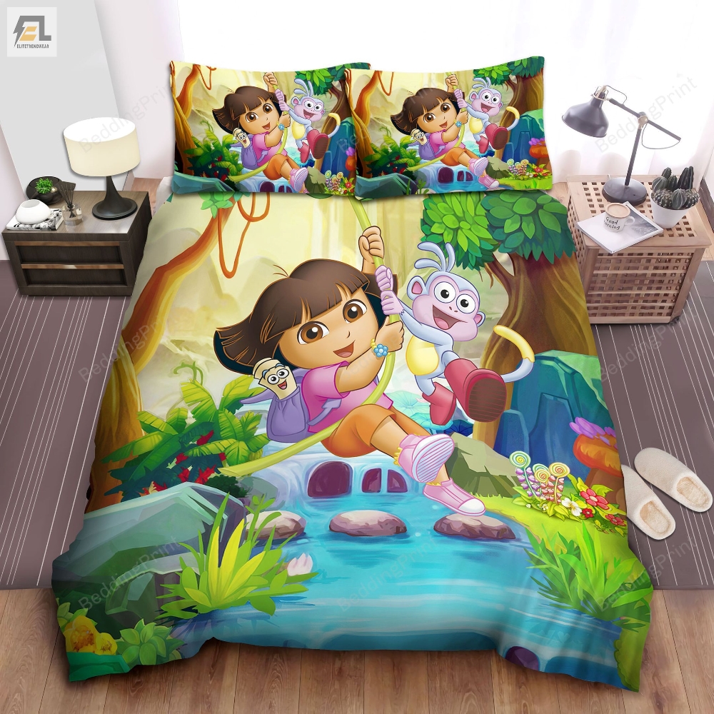 Dora The Explorer Bed Sheets Duvet Cover Bedding Sets 
