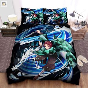 Demon Slayer Tanjiro Tenth Form Constant Flux Artwork Bed Sheets Duvet Cover Bedding Sets elitetrendwear 1 1