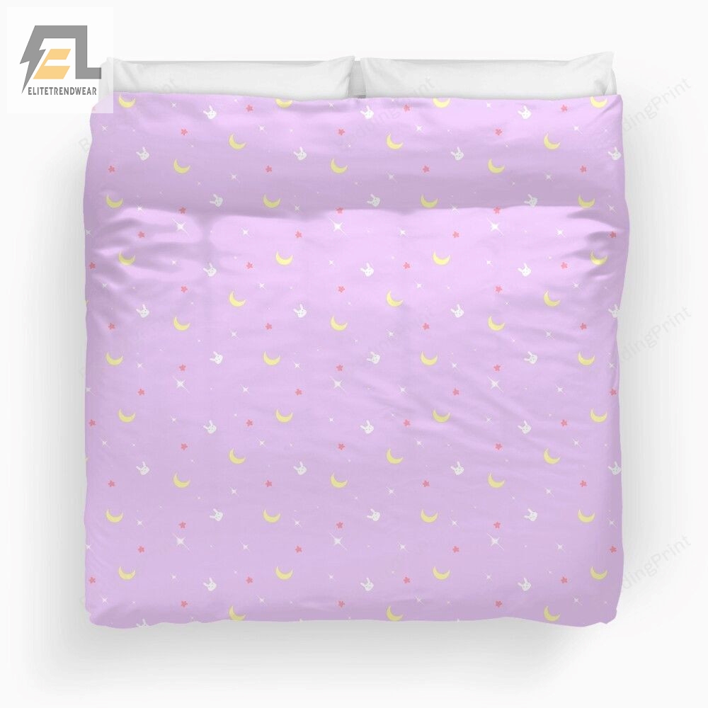 Cute Pink Sailor Moon Bunny Duvet Cover Bedding Set 
