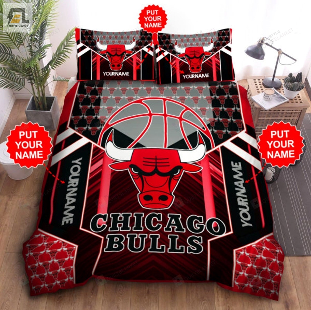 Custom Name Chicago Bulls Bedding Set 