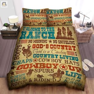 Cowboy Lifestyle Welcome To The Ranch Bed Sheets Duvet Cover Bedding Sets Perfect Gifts For Cowboy Lover Gifts For Birthday Christmas Thanksgiving elitetrendwear 1 1