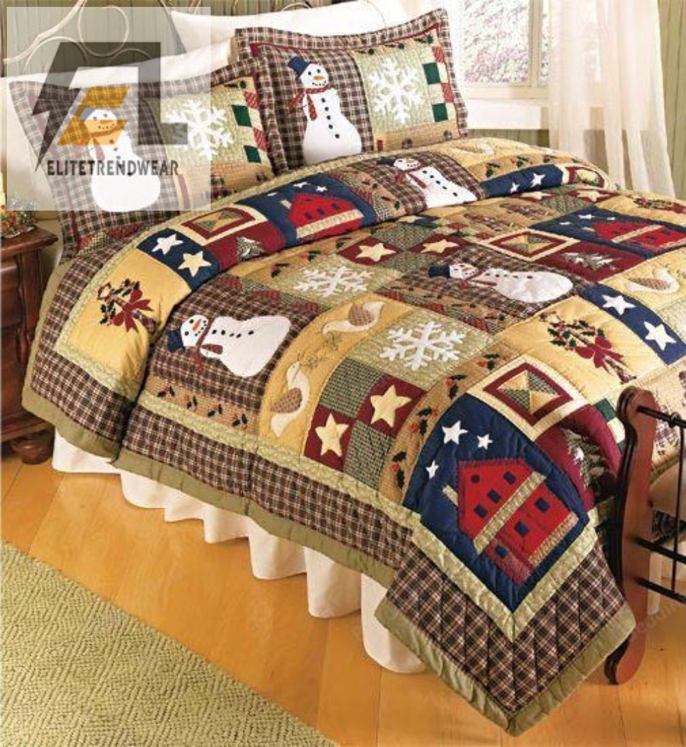 Christmas Snowman Patterns Bed Sheets Duvet Cover Bedding Sets 