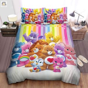 Care Bears With Rainbow Penguin Bed Sheets Duvet Cover Bedding Sets elitetrendwear 1 1